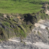 A close view of the quartz sandstone cliffs